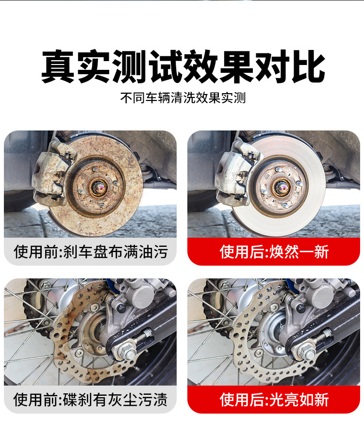Car and Motorcycle Disc Brake System Cleaning Agent, Brake Disc Oil Stain Removal, Noise Elimination, Anti-Rust Maintenance, Caliper Cleaner