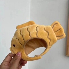 可爱10cm公仔头套毛绒衣服鲷鱼烧帽子卡通玩偶服饰配件创意娃衣