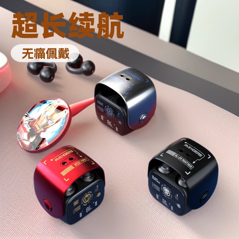 正規認定マーベル アイアンマン スーパー クリップオン スポーツ Bluetooth ヘッドセット、デジタル ディスプレイ付き長いバッテリー寿命、e スポーツに最適なヘッドセット|undefined