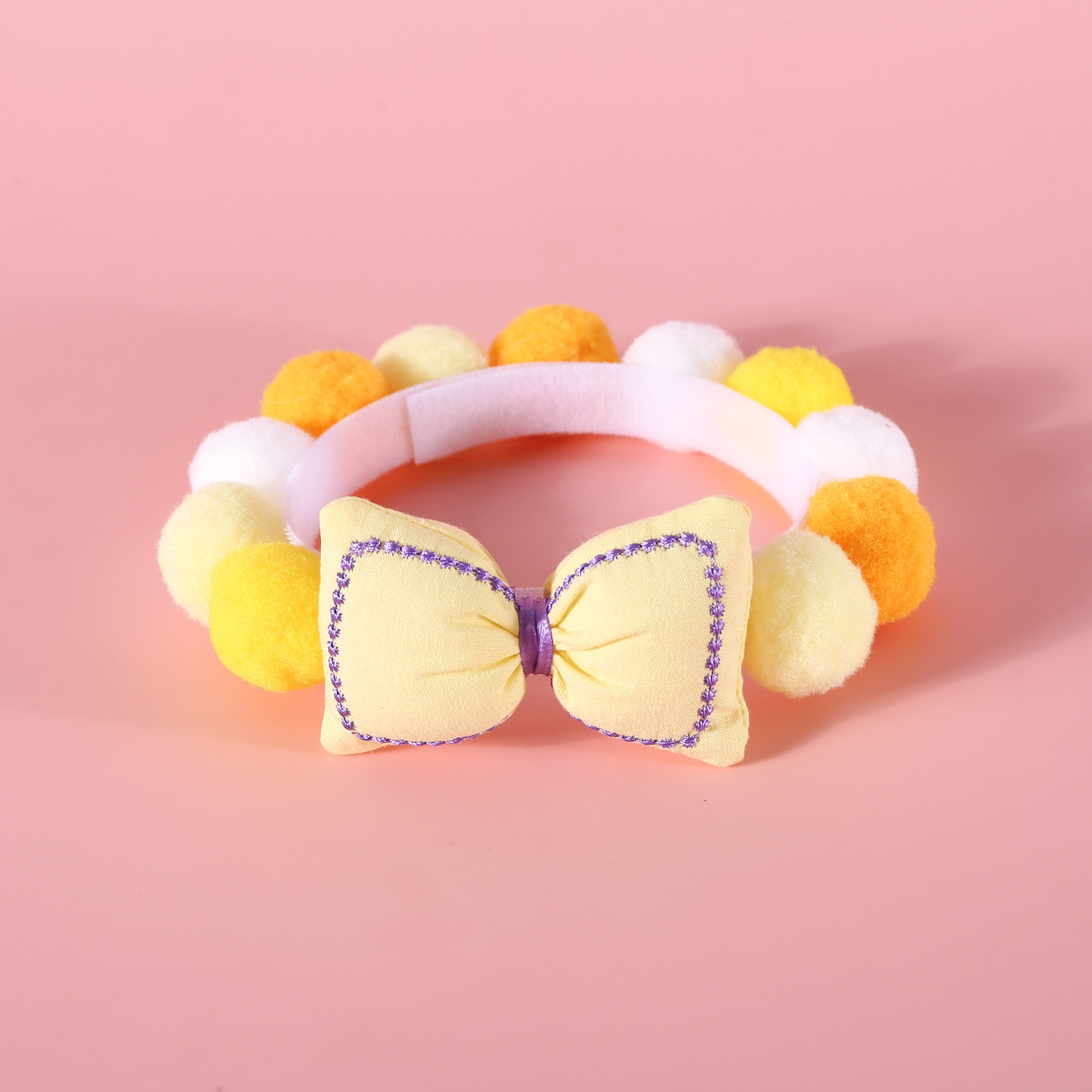 Nuevo colorido bola arco mascota collar macarón rosa pequeño perro gato collar accesorios princesa de cumpleaños