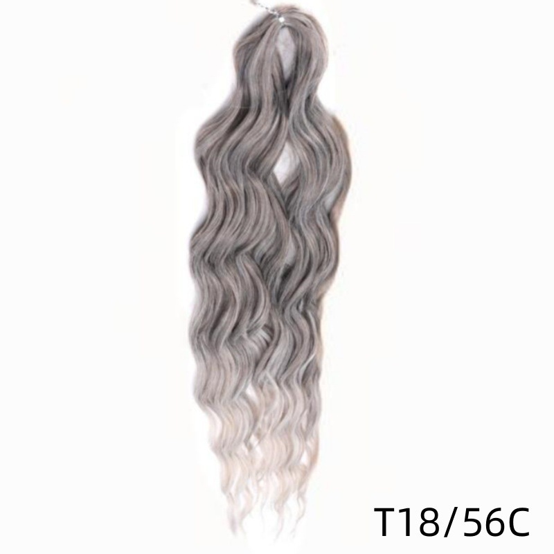 fibra de seda de alta temperatura pelucina de cabello de ganchillo cabello rizado onda profunda cabello Twist fibra de cabello trenzado