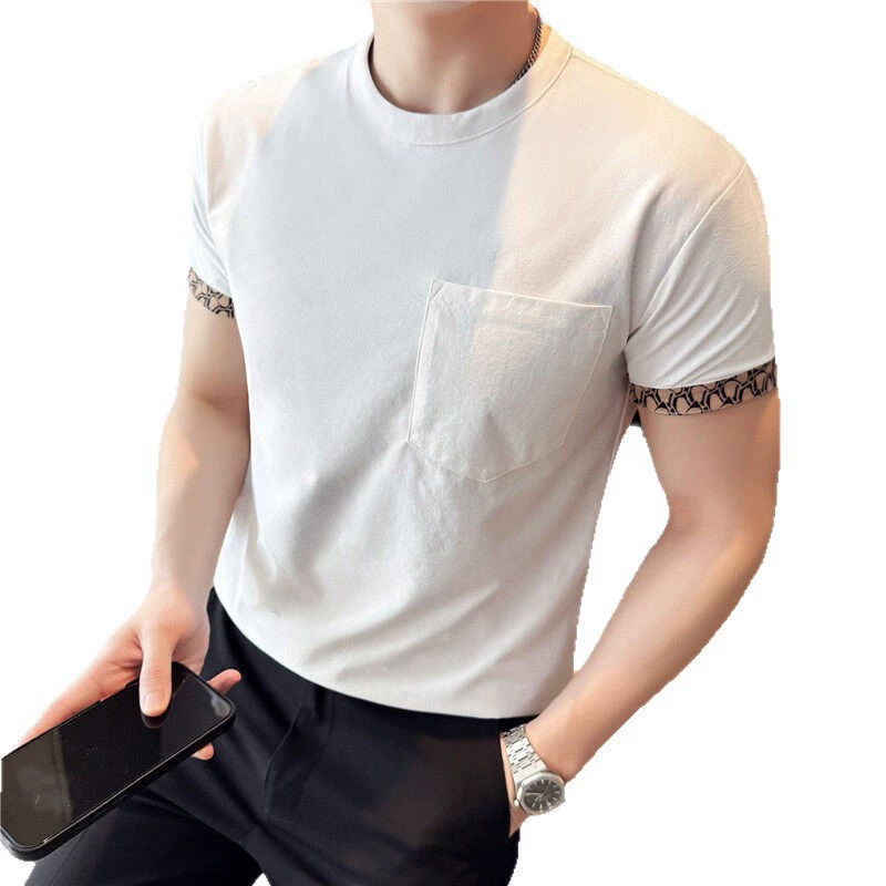 Мужские футболки среднего и пожилого возраста, повседневные спортивные рубашки, одежда для папы, летняя новинка ко Дню отца с круглым вырезом и короткими рукавами.