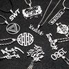 Necklace stainless steel with letters, universal metal pendant hip-hop style, custom made, simple and elegant design