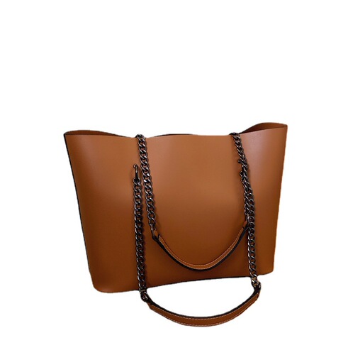 Cross-border bag women's bag autumn and winter new large capacity retro tote bag high-end simple chain portable shoulder bag
