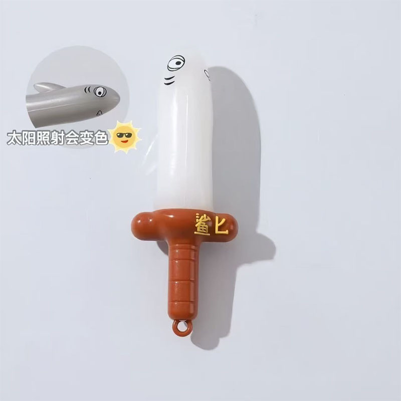 Gran tamaño lindos brazos de tiburón suave de PVC juguetes de tiburón brazo extraño homófono terrier color ultravioleta decoloración de tiendas regalo