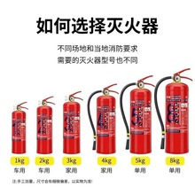 定制新标准消防车载3公斤干粉灭火器商用清仓工厂餐饮家用手提式