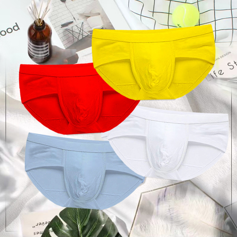 New Men's modal briefs youth sexy comfortable solid color sports loose breathable short underwear Head Factory