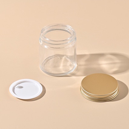 Spot 70g botella de aceite de caballo con ribete, tapa de aluminio, reparación cosmética, botella de crema, botella de crema de vidrio