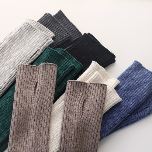 Warm protective gloves, spring, autumn and winter nine-quarter sleeve short-sleeved coats, a good partner, wool wrist guards, knitted sports hip sleeves