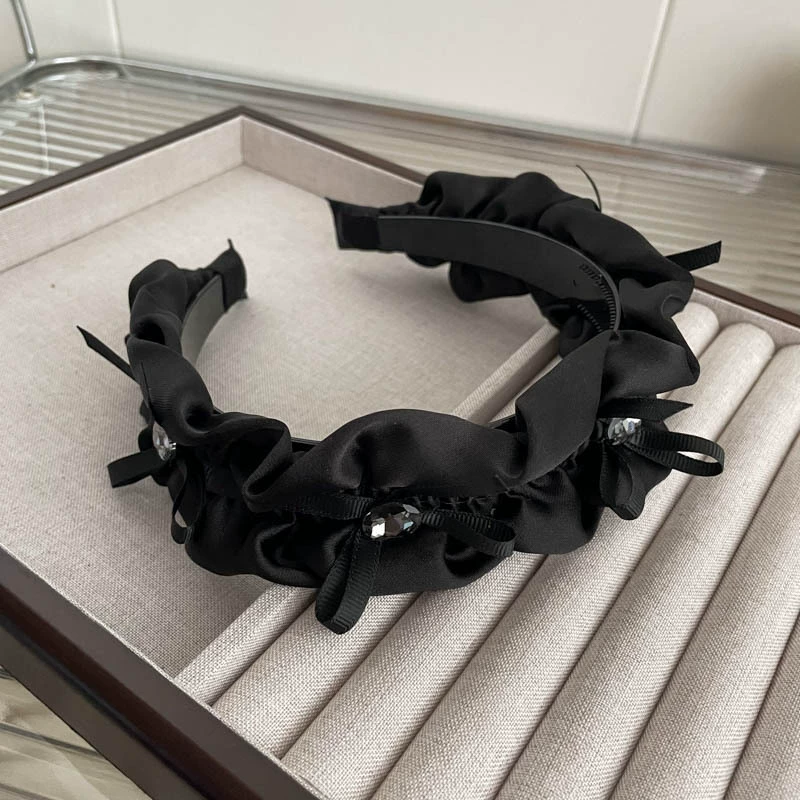 Ободок (стиль Chanel) — черная лента и широкий палитра цветов, элегантный корейский дизайн