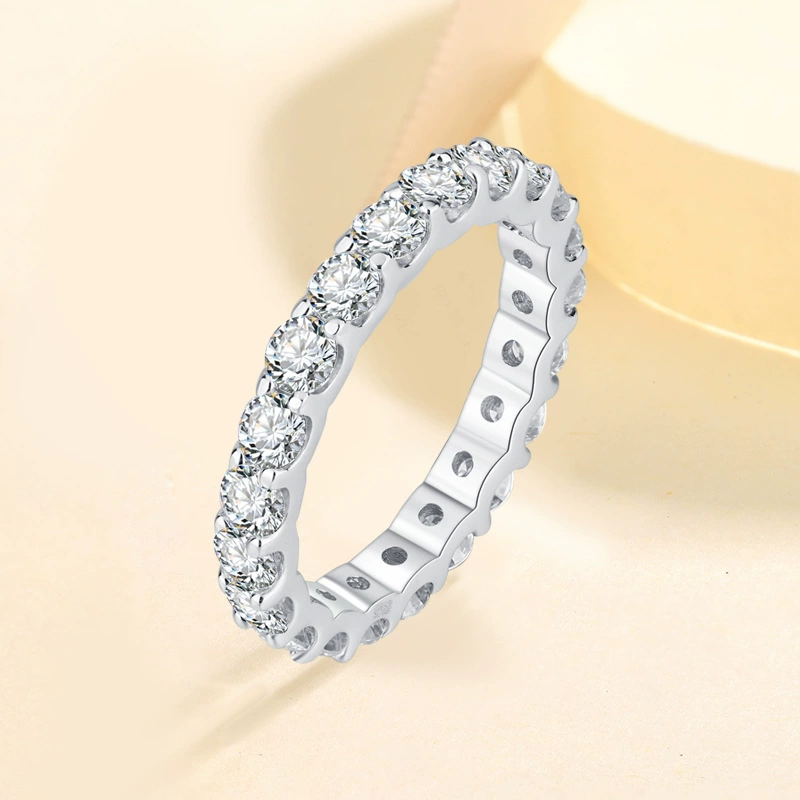 925 стерлингового серебра Мосанг бриллиантовое колесо обозрения женская группа с моассанитом кольцо