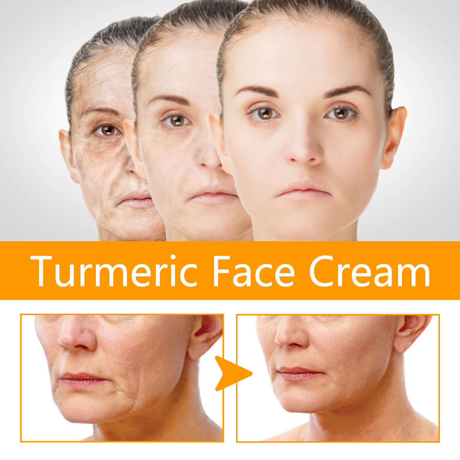 Crema de față fermă și înfrumusețatoare cu turmeric Jayswing reduce ridurile, îmbunătățește aspectul îmbătrânirii, tonifiază tenul și luminează tenul._voghion.com