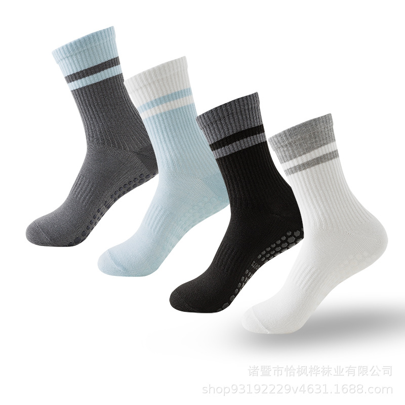 Yoga Socks, Sports Socks, Striped Non-Slip Football Socks, Breathable, Comfortable, Lightweight, Wear-Resistant, Quick-Drying