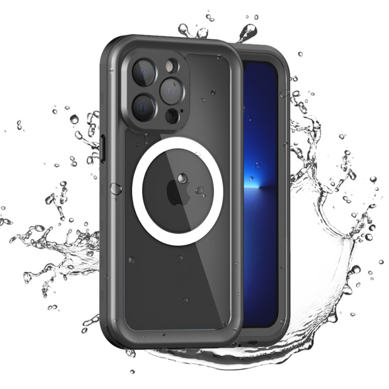 For Apple 16 waterproof mobile phone case 15 wireless Magsafe magnetic 14ProMax mobile phone case transparent all-inclusive