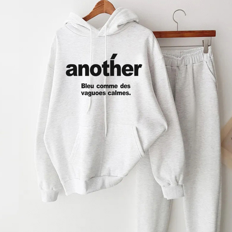 Women's Pant Sets Casual Hooded Sweatshirt And Trousers Two Piece_voghion.com