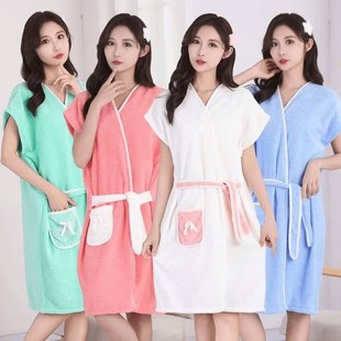 Women's Wearable Bath Towel Summer Thin Bath Bathrobe Adult Summer Water Absorbent Quick-drying 2024 New Style