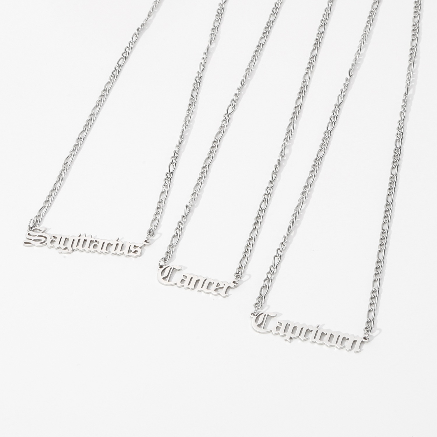 figaro chain Chain Type PVD Coated Real Gold Plated Constellation 304 Stainless Steel Simple Style Waterproof Non Tarnish Stainless Steel Lobster Trigger Clasp Closure Pendant Necklace