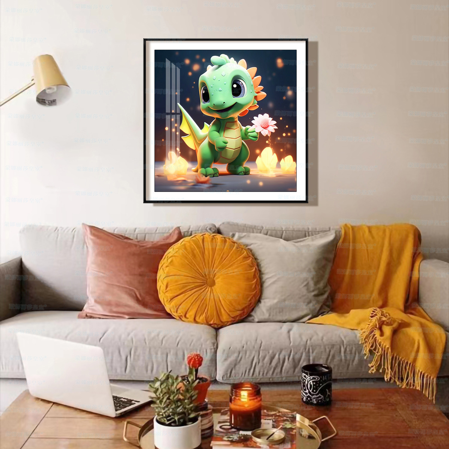 Monalisa Royal punto de cruz estrella pequeño dinosaurio moderno dibujos animados lindo simple decorativo novato hilo bordado