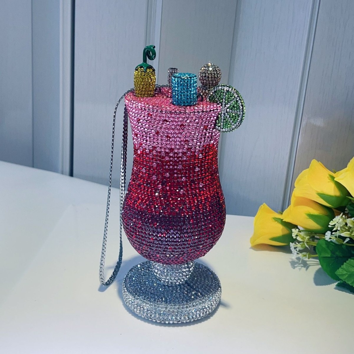 Clutch bag taza de cóctel estilo bolsas de cena europeas y americanas fiesta de boda anual diamantes bolsas de mano de mujer