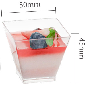Vasos desechables transparentes para postres con tapa y cuchara, para gelatina y mousse