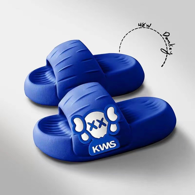 Zapatillas de deslizamiento para mujer verano desgaste suela gruesa dibujos animados pareja casa baño Baño zapatillas de suela blanda para hombres