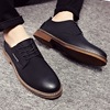 Cowhide fashion low top casual shoes black inner heighten business leather shoes men