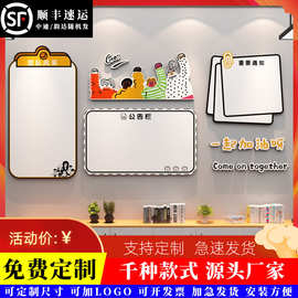 办公室墙面装饰布置企业文化墙公司员工团队风采展示板公告栏墙贴
