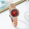 Golden waterproof fashionable steel belt, quartz swiss watch, internet celebrity, pink gold