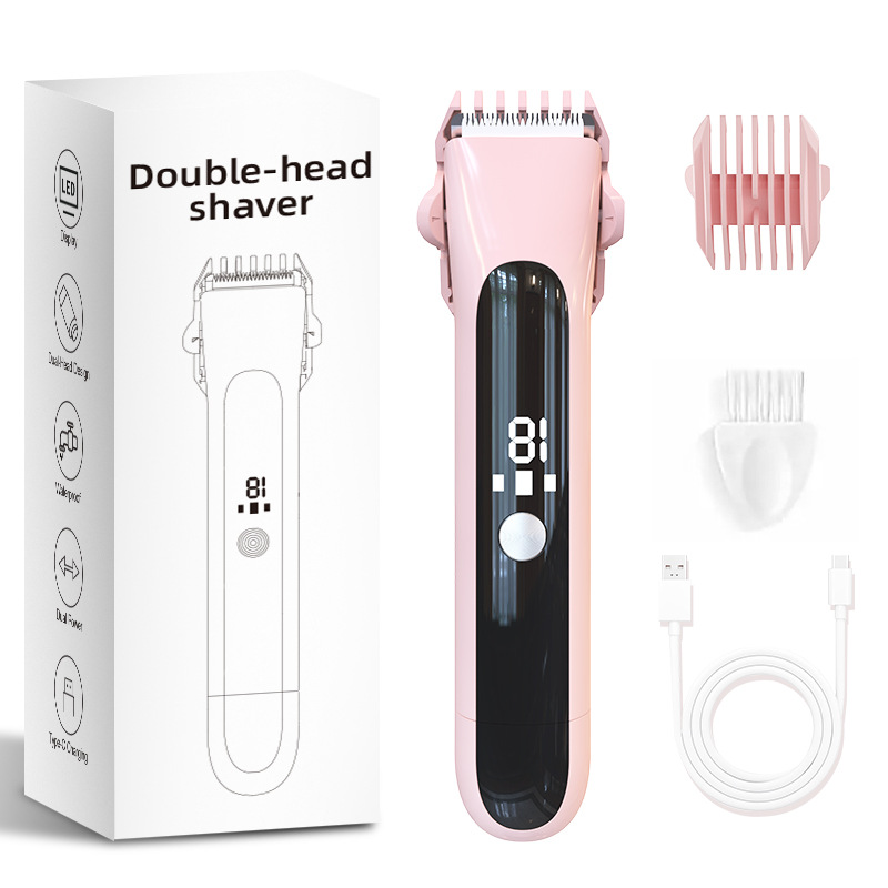 Nuevo dispositivo de depilación transfronterizo para mujeres, afeitadora de doble cabezal, recortadora de vello púbico para áreas privadas, dispositivo de depilación, afeitadora eléctrica