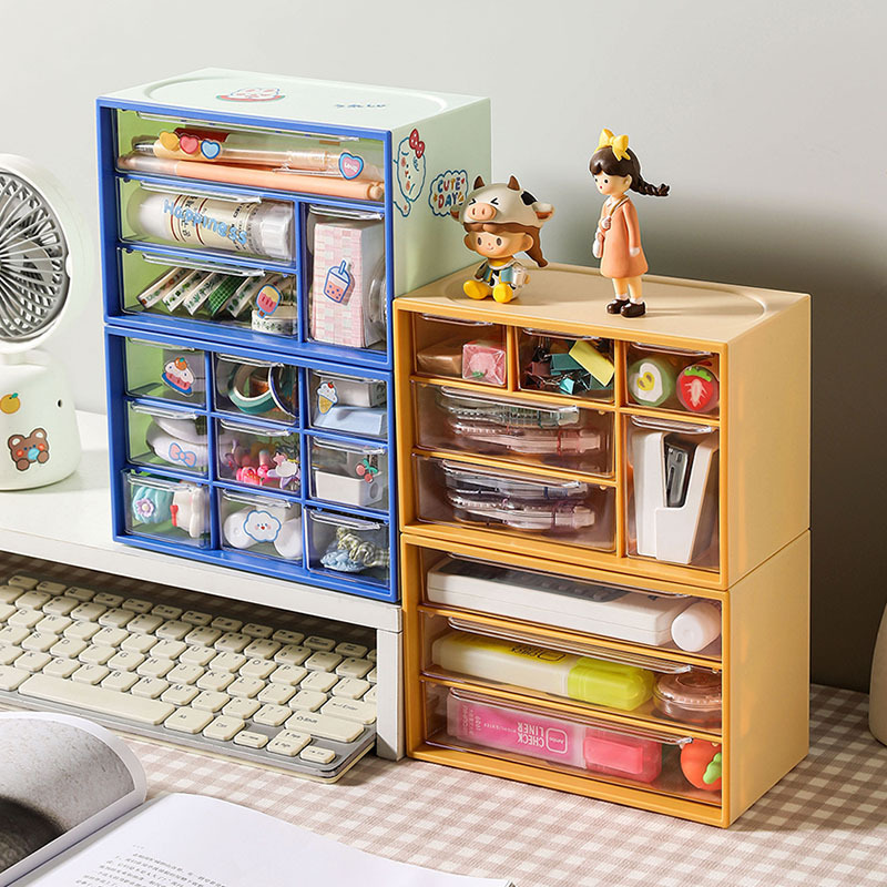 El escritorio de nueve Palacios tipo cajón contiene la caja, la Caja de pegatinas de guka, el Gabinete de joyas femeninas del escritorio se divide en pequeñas casillas para ordenar el contenido.