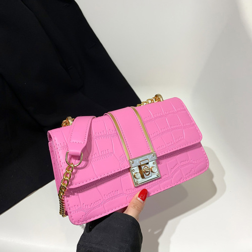 Bags armpit bag new autumn Korean fashion chain bag trendy texture casual stone pattern commuter shoulder bag