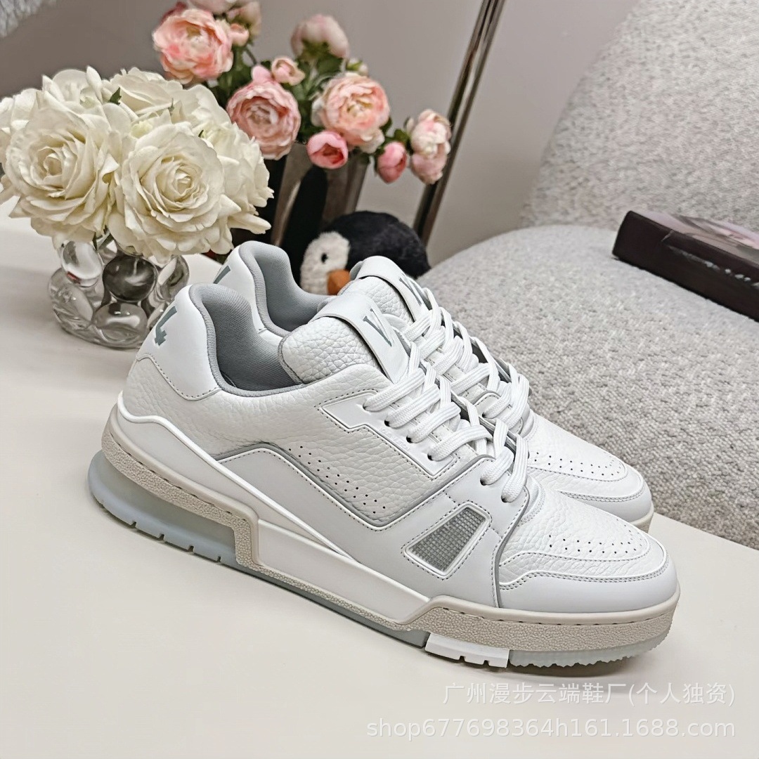 Pure Source Guangzhou Top Trainer, zapatos de skate para parejas, paquete completo de zapatos casuales de cuero para hombres y mujeres.