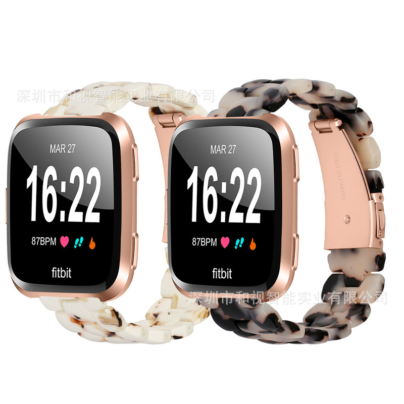 Suitable for Fitbit Versa/Versa 2/Lite Resin Acrylic Waterproof Hexagonal Resin Watch Strap