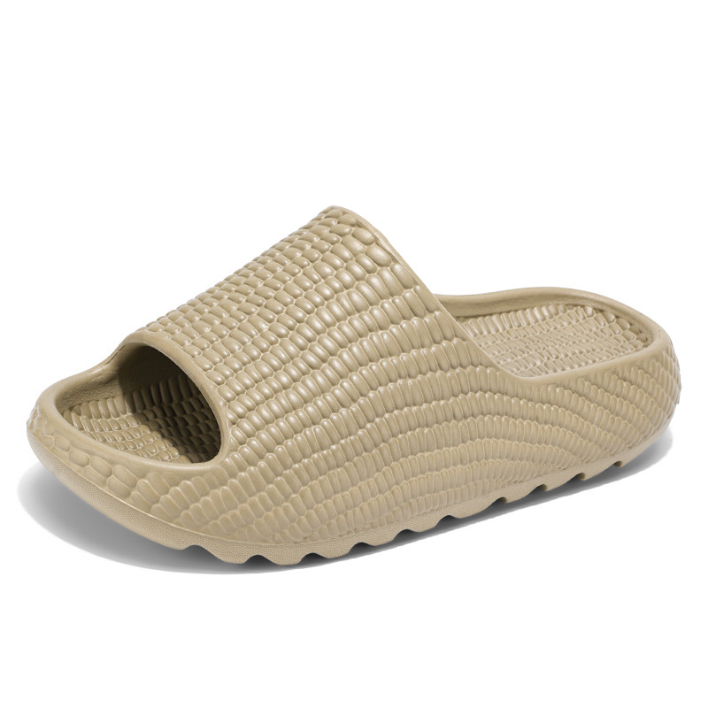 Zapatillas exteriores de suela gruesa para mujer 2025 nuevo estilo eva interior hogar antideslizante aumento baño sandalias y zapatillas de suela blanda para hombre