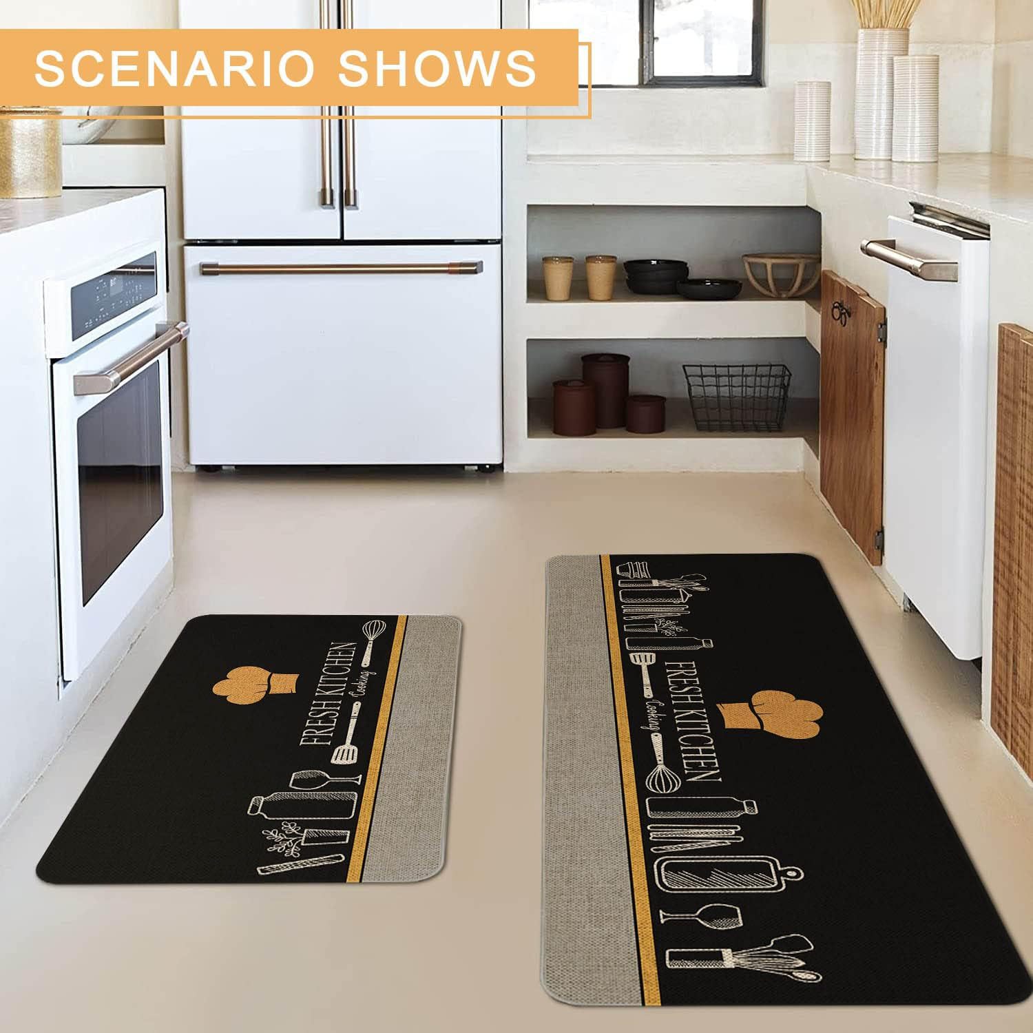 home kitchen carpet thick long strip combination floor mat oil absorption and dirt resistant bathroom foot mat_voghion.com