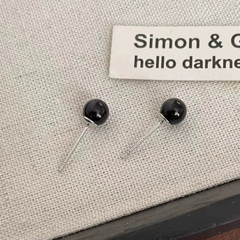 Серебряная игла из жемчуга, стильные универсальные серьги, образец серебро 925, простой и элегантный дизайн, оптом