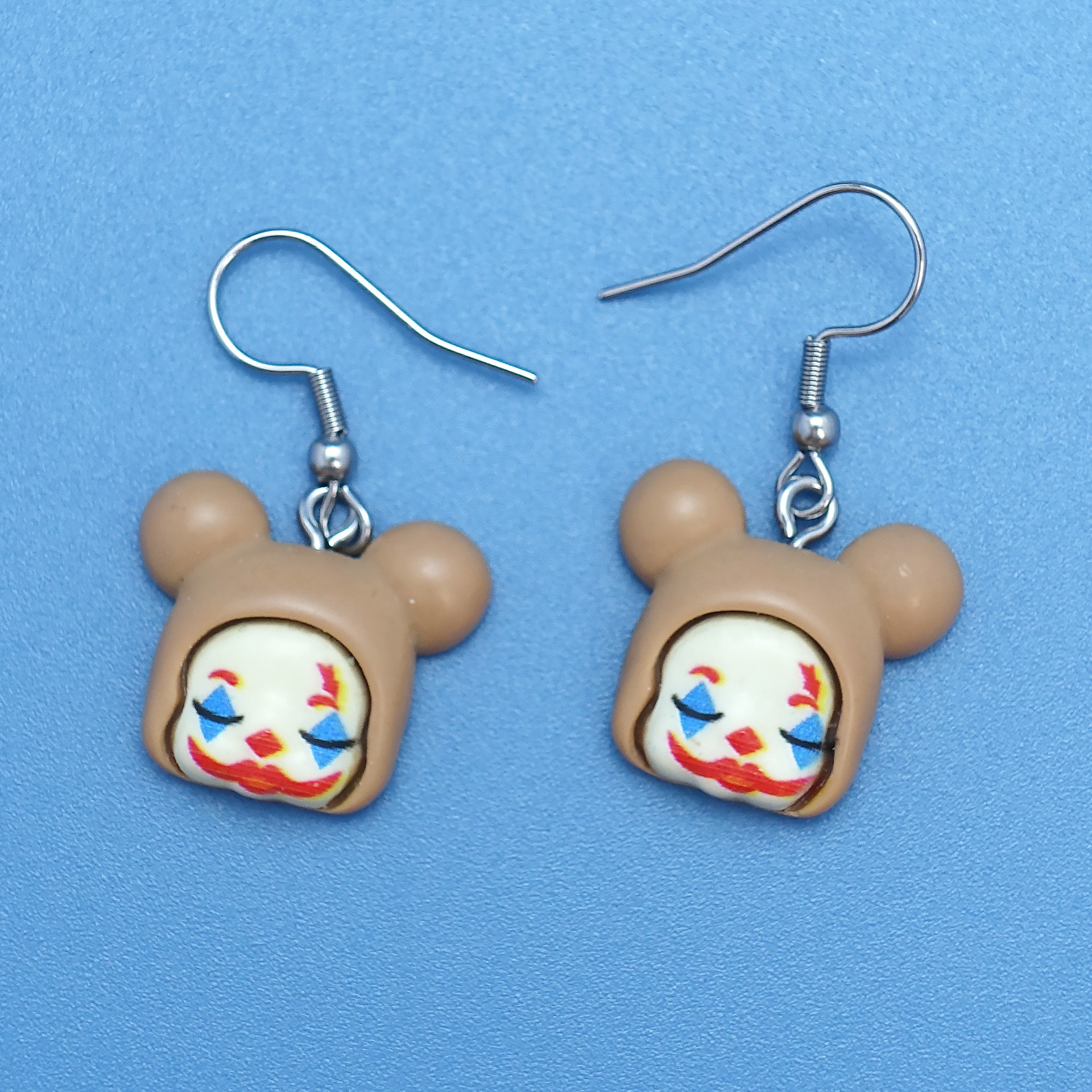 1 Pair Funny Clown Plastic Resin Drop Earrings display picture 2