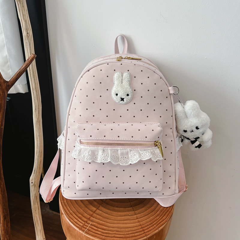 Nueva versión coreana dulce y linda mochila para mujeres de alta calidad, mochila para estudiantes de secundaria, arco, mochila fresca pequeña para mujeres