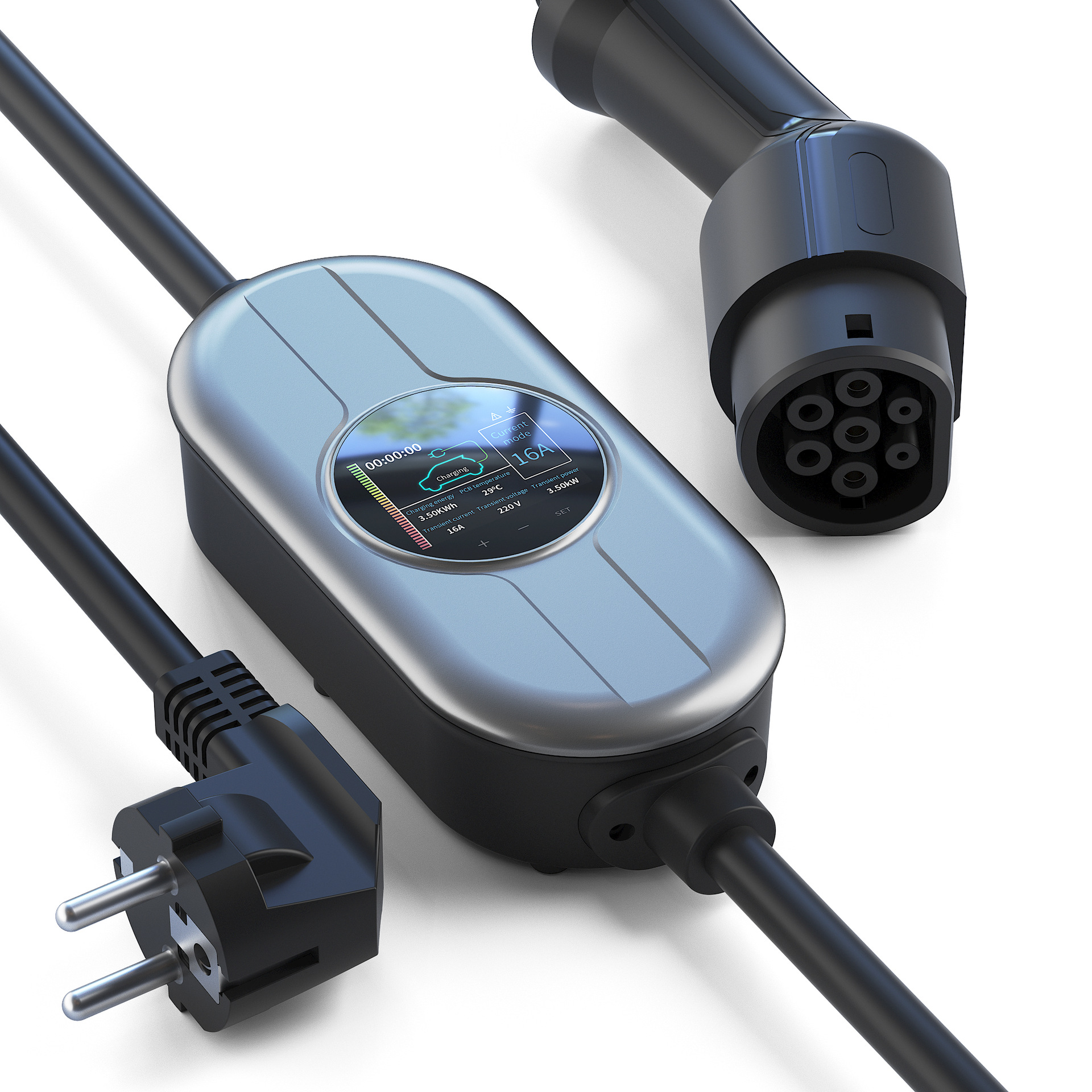 特斯拉新能源电动汽车充电器欧标TYPE 2随车充便携式移动充电桩