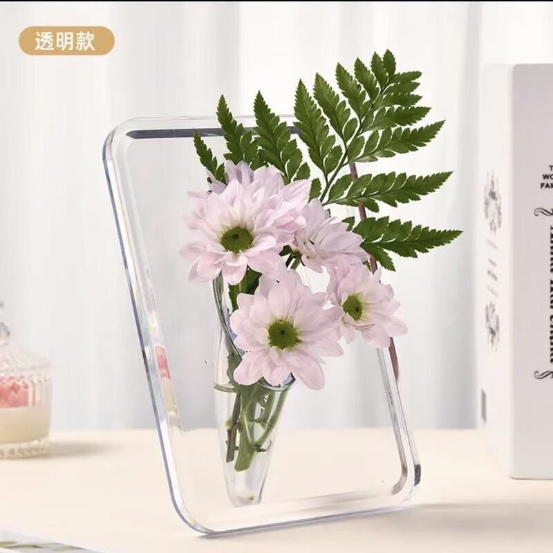 インスタイルアクリル花瓶透明フォトフレームガラスデスクトップ水耕栽培バレンタインデー花瓶フラワーアレンジメント花瓶水耕栽培|undefined