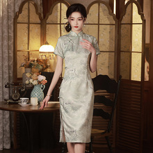 新中式旗袍新款2024改良夏季新式年轻连衣裙女装修身长款显瘦日常