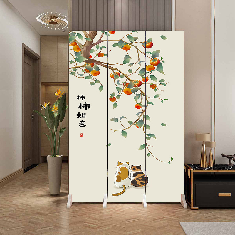 Fábrica directa de entrada doméstica china en la puerta frente a la partición de la sala de estar de la oficina del dormitorio cubierta plegable móvil