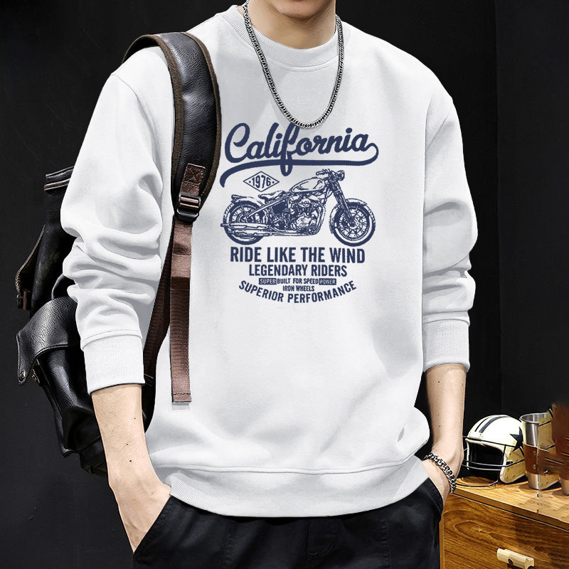 Suéter masculino primavera y otoño pesado estilo americano puerto viento de marea hookah cuello redondo manga larga chaqueta suelta camisa de base chaqueta