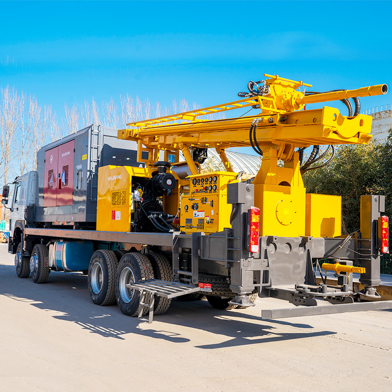 Perforadora para automóviles, perforadora neumática para pozos de aguas profundas, perforadora neumática para vehículos de 300 metros, perforadora para vehículos de ruedas grandes