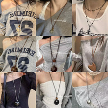 度假风树脂海星木珠吊坠项链2025新款海边拍照锁骨链小众个性项饰