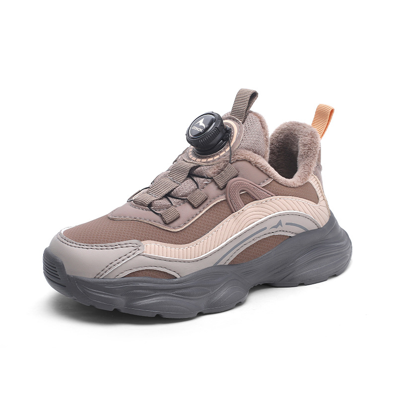 Fabricante mayorista de terciopelo calentamiento de cuero para niños zapatos de invierno al aire libre anti-derrapante zapatos deportivos al aire libre