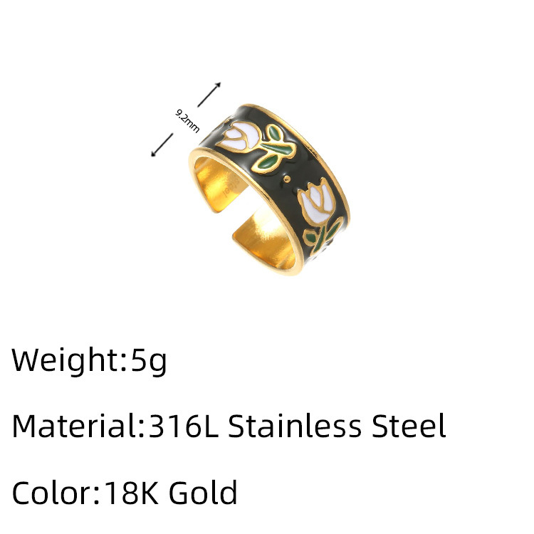 1g Weight 18K Gold Plated Plating Material Open Rings Classification Adjustable Ring Size 1 Piece Quantity Casual, Daily Occasion 316L Stainless Steel Material Geometric Pattern Women's Gender French Style Style Waterproof Non Tarnish, Surgical Steel, Enamel, Plating Craft Gold, Silver Color 1 Piece Geometric 18K Gold Plated 316L Stainless Steel  Gold Silver French Style Open Rings For Women's 10