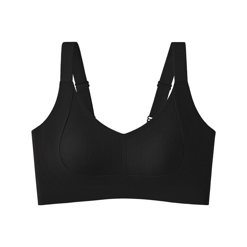 7A taza de orejas de conejo antibacteriana para damas de tamaño grande, ropa interior de verano ultra delgada, sin marcas, pequeño sujetador, sujetador de soporte superior