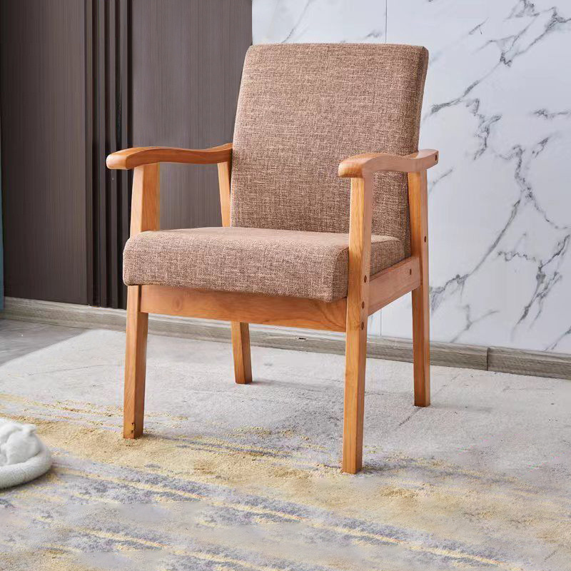 Solid Wood Chair Backrest Armchair Computer Desk Chair Home Single Sofa Chair Comfortable Sedentary Lazy Mahjong Chair