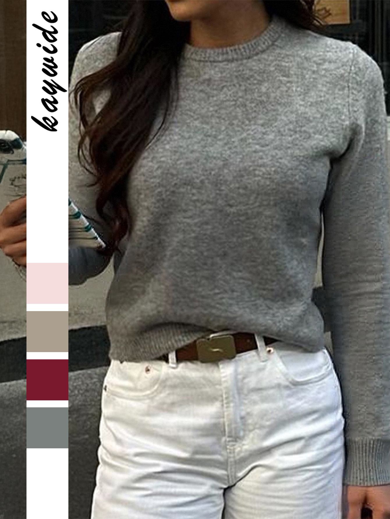 Diyun transfronterizo europeo y americano estilo casual de lana camiseta de manga larga suéter de ropa de mujer 2025 otoño y invierno estación independiente Amazon